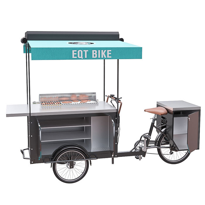طراحی جدید جعبه استیل ضد زنگ BBQ سبد چرخ کباب دوچرخه غذا در فضای باز
