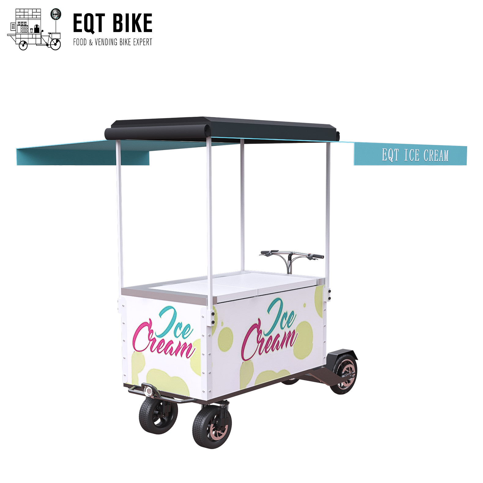 سه چرخه یخچال فریزر دوچرخه سواری دوچرخه برقی تجاری EQT برای فروش نوشیدنی سرد
