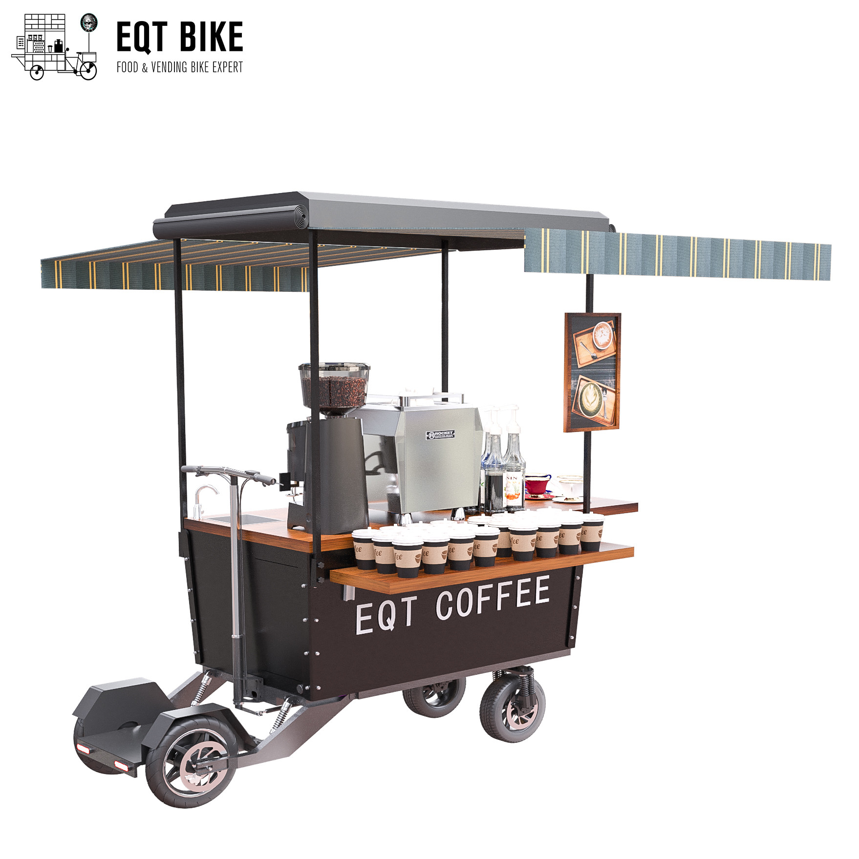 سبد دوچرخه قهوه خرده فروشی ضد آب با ترمز دیسکی